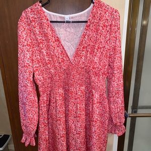 Pink floral long sleeve dress bought off Shein!